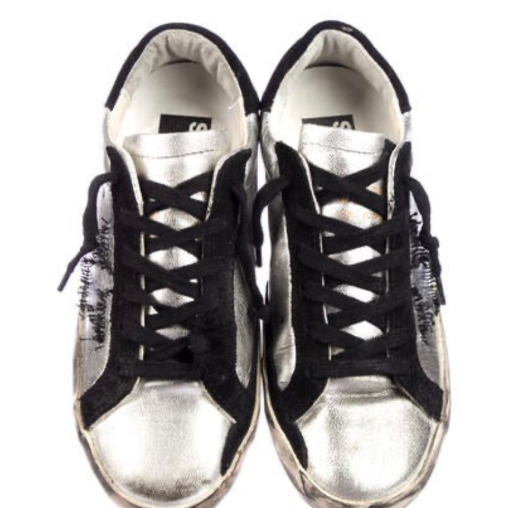 Authentic Golden Goose Superstars sneakers leather and suede.